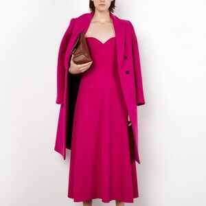 BUSTIER MIDI DRESS Zara Size S Fuchsia